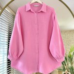 Oversize Müslim Gömlek Pembe