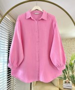 Oversize Müslim Gömlek Pembe