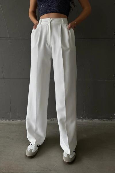 Pileli Palazzo Kumaş Pantolon