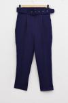 Kemerli Double Krep Pantolon