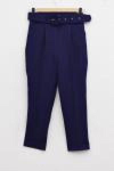 Kemerli Double Krep Pantolon