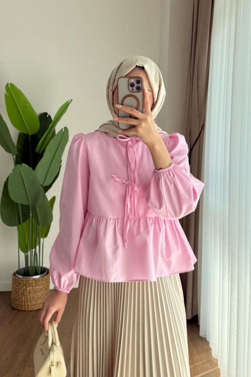 Carol Kısa Gömlek Pembe