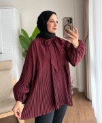 Piliseli Salaş Tunik Bordo