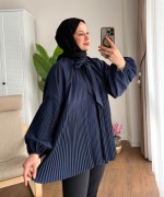 Piliseli Salaş Tunik Lacivert