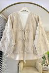 Püsküllü Keten Kimono