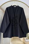 Önü Bağcıklı Gabardin Ceket