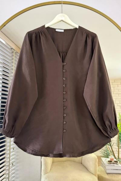 V Yaka Modal Gömlek