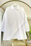 Çapraz Düğmeli Poplin Gömlek