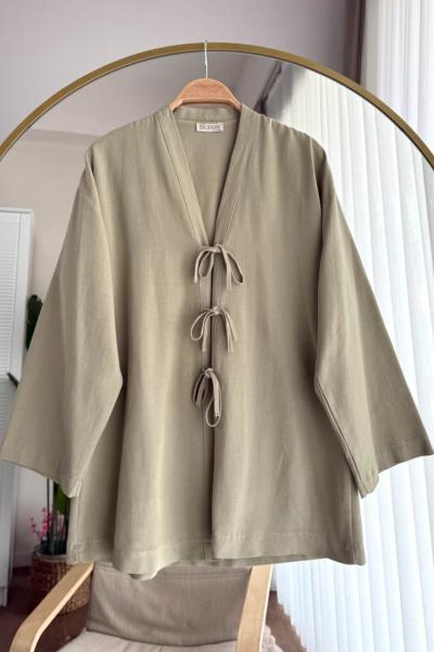 Üç Bağlama Kimono Yeşil