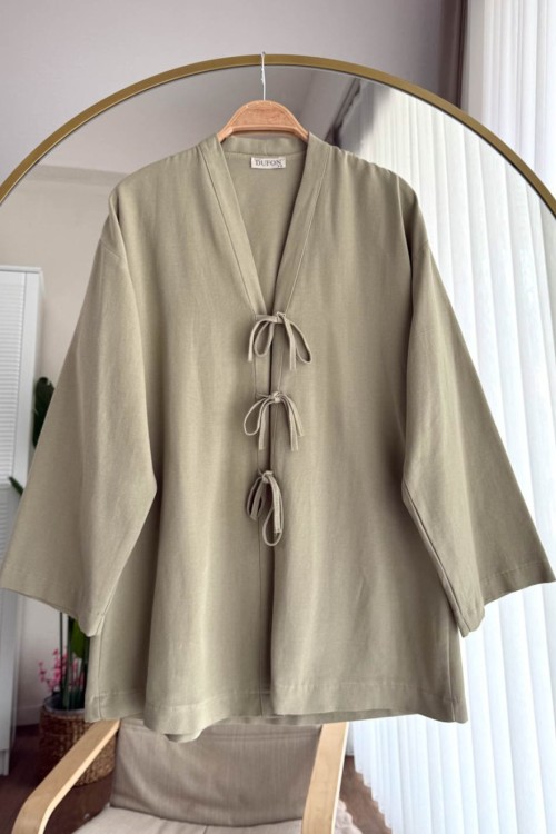 Üç Bağlama Kimono Yeşil