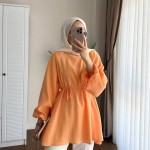 Balon Kol Modal Tunik Turuncu