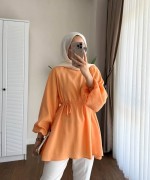 Balon Kol Modal Tunik Turuncu