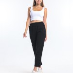 Beli Lastikli Gabardin Pantolon Siyah