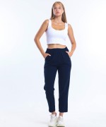 Beli Lastikli Gabardin Pantolon Lacivert