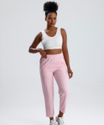 Beli Lastikli Gabardin Pantolon Pembe