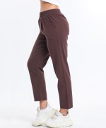 Beli Lastikli Gabardin Pantolon Kahverengi