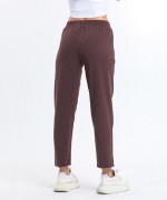 Beli Lastikli Gabardin Pantolon Kahverengi