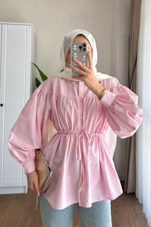 Beli Tünelli Tunik Pembe