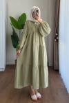 Oversize Müslin Elbise Yeşil