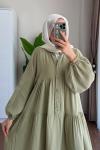 Oversize Müslin Elbise Yeşil