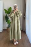 Oversize Müslin Elbise Yeşil