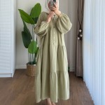 Oversize Müslin Elbise Yeşil