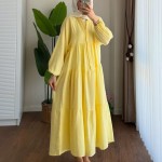 Oversize Müslin Elbise Sarı