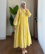 Oversize Müslin Elbise Sarı