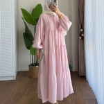 Oversize Müslin Elbise Pembe