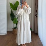 Oversize Müslin Elbise Beyaz