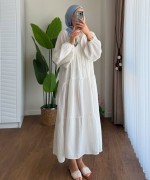 Oversize Müslin Elbise Beyaz