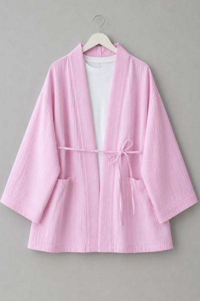 Cepli Müslin Kimono Pembe