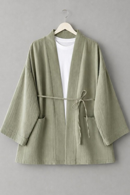 Cepli Müslin Kimono Yeşil