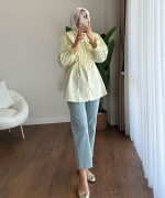 İncili Poplin Tunik Sarı