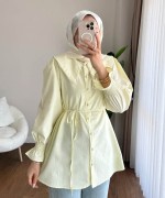 İncili Poplin Tunik Sarı