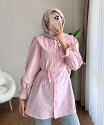İncili Poplin Tunik Pembe
