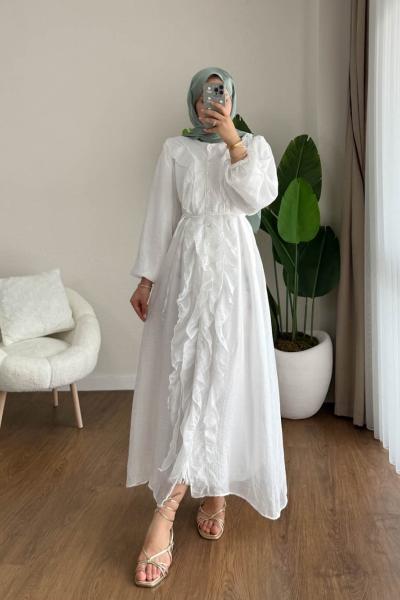 Kuğu Fırfırlı Elbise