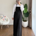 İpli Askılı Gabardin Jile Siyah