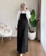 İpli Askılı Gabardin Jile Siyah