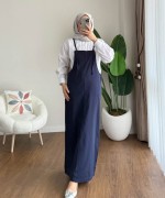 İpli Askılı Gabardin Jile Lacivert