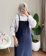 İpli Askılı Gabardin Jile Lacivert