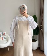 İpli Askılı Gabardin Jile Bej