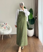 İpli Askılı Gabardin Jile Yeşil