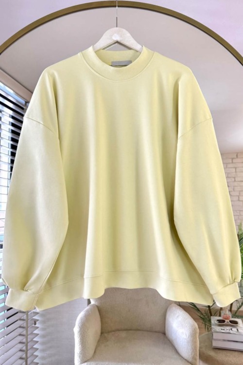 Salaş İnterlok Sweatshirt Sarı