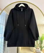 Torba Cepli Üç İplik Sweatshirt Siyah