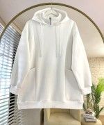 Torba Cepli Üç İplik Sweatshirt Beyaz