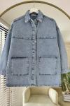 Taş Baskılı Kot Ceket