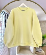 Bisiklet Yaka Oversize Sweatshirt Sarı