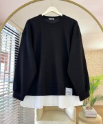 Eteği Piliseli Oversize Tunik Siyah