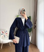 Taşlı Modal İkili Takım Lacivert
